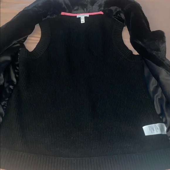 NWOT Isaac Mizrahi Live! Women's Jacket Mixed Media Faux-Fur Vest Black - Picture 8 of 9